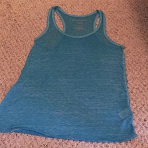 Bright Blue Sheer Racerback Tank Top